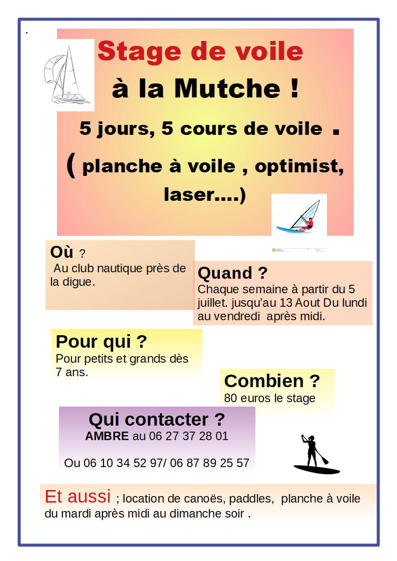 Stage de voile à la mutche